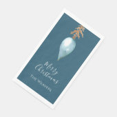 Handgeschilderd blauw Waterverf aangepaste naam ke Servet (Hoek)