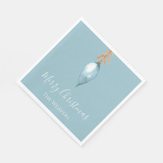 Handgeschilderd blauw Waterverf Custom Christmas Servet (Hoek)