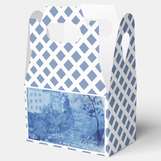 Handgeschilderd blauw Willow Ginger Jars Wedding F Bedankdoosjes (Geopend)