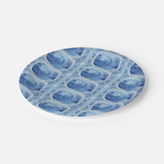 Handgeschilderd blauw Willow Toile Papieren Bordje (Gekanteld)