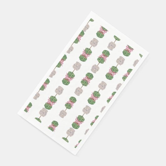 Handgeschilderd blauw wit gemberpapier servet (Hoek)