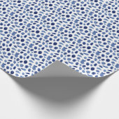 Handgeschilderd, blauwe Waterverf vlekken. Cadeaupapier (Hoek)