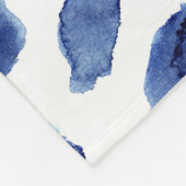Handgeschilderd, blauwe Waterverf vlekken. Fleece Deken (Hoek)