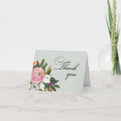 Handgeschilderd Bloemen 90ste Verjaardag Party Bedankkaart (Voorkant)