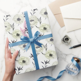 Handgeschilderd bloemetjesinpakpapier cadeaupapier