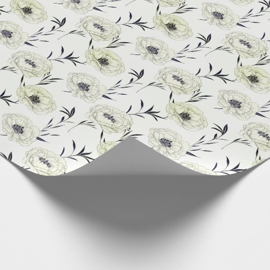 Handgeschilderd bloemetjesinpakpapier cadeaupapier (Hoek)