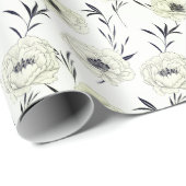 Handgeschilderd bloemetjesinpakpapier cadeaupapier (Rol Hoek)