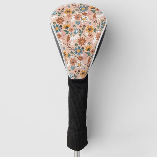 Handgeschilderd bloemmotief-23136 golfheadcover (Voorkant)