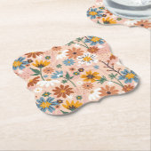 Handgeschilderd bloemmotief-23136 kartonnen onderzetters (Gekanteld)