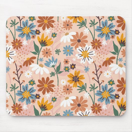 Handgeschilderd bloemmotief-23136 muismat (Voorkant)