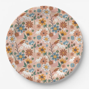 Handgeschilderd bloemmotief-23136 papieren bordje