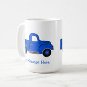 Handgeschilderd  Blue Truck Design Koffiemok (Voorkant links)