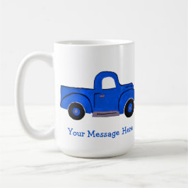 Handgeschilderd  Blue Truck Design Koffiemok