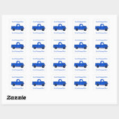 Handgeschilderd  Blue Truck Design Vierkante Sticker (Vel)