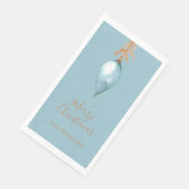 Handgeschilderd Botanisch Blauw Waterverf Kerst Servet (Hoek)