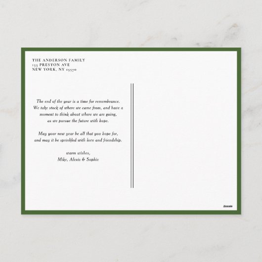 Handgeschilderd Boxwood Wreath Merry Kerstmis Feestdagenkaart (Achterkant)