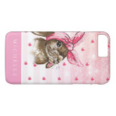 Handgeschilderd Bunny met roze boog Case-Mate iPhone Case (Achterkant (Horizontaal))