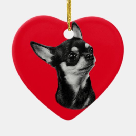 Handgeschilderd chihuahua portret keramisch ornament (Voorkant)