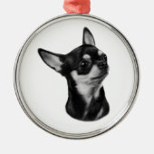 Handgeschilderd chihuahua portret metalen ornament (Voorkant)