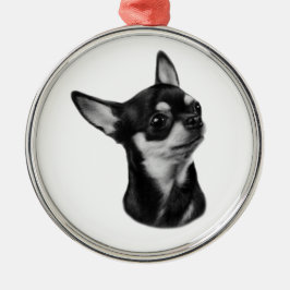 Handgeschilderd chihuahua portret metalen ornament