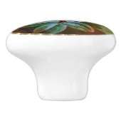 Handgeschilderd China Kijk roze rozen Antiek Keramische Knop (Zijkant)