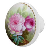Handgeschilderd China Kijk roze rozen Antiek Keramische Knop (Rechts)