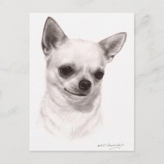 Handgeschilderd doordachte Chihuahua Briefkaart (Voorkant)