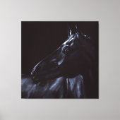 Handgeschilderd elegant zwart paard canvas afdruk (Voorkant)