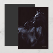 Handgeschilderd elegant zwart paard kaart (Voorkant / Achterkant)