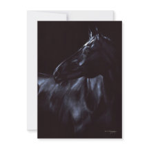 Handgeschilderd elegant zwart paard