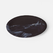 Handgeschilderd elegant zwart paard papieren bordje (Gekanteld)