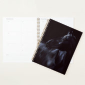 Handgeschilderd elegant zwart paard planner (Display)