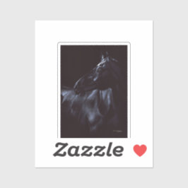 Handgeschilderd elegant zwart paard sticker