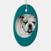 Handgeschilderd Engels Bulldog Keramisch Ornament (Rechts)