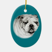 Handgeschilderd Engels Bulldog Keramisch Ornament (Voorkant)