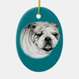 Handgeschilderd Engels Bulldog Keramisch Ornament