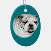 Handgeschilderd Engels Bulldog Keramisch Ornament (Achterkant)