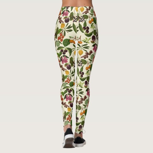 Handgeschilderd exotische tropische vruchten patro leggings (Achterkant)