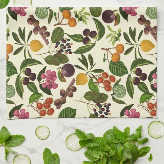 Handgeschilderd exotische tropische vruchten patro theedoek (Gevouwen)