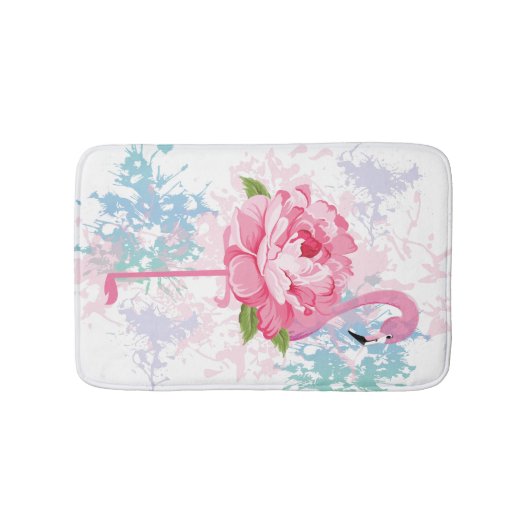 Handgeschilderd flamingo badmat (Voorkant)