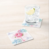 Handgeschilderd flamingo kartonnen onderzetters (Insitu)