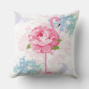 Handgeschilderd flamingo kussen