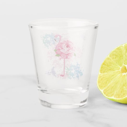 Handgeschilderd flamingo shot glas (Achterkant)
