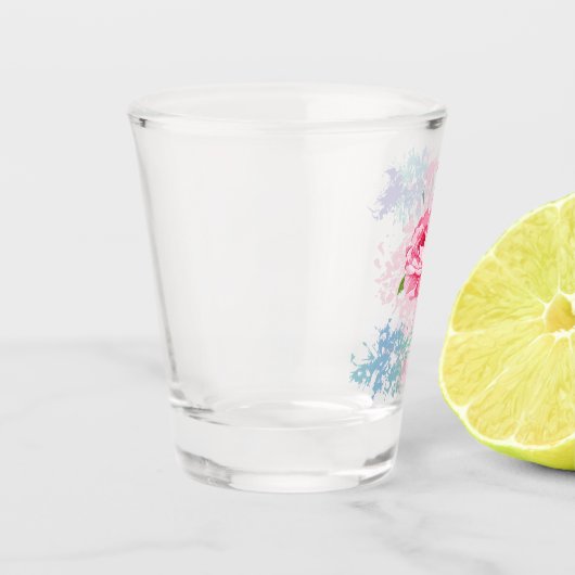 Handgeschilderd flamingo shot glas (Links)