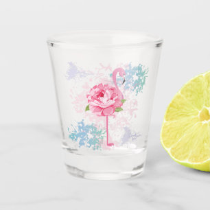 Handgeschilderd flamingo shot glas