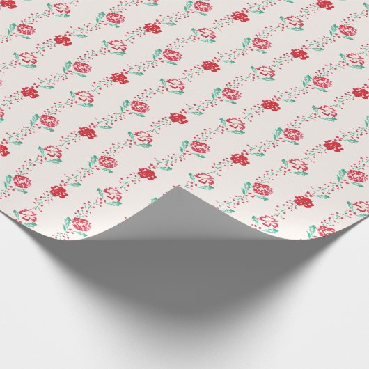 Handgeschilderd Floral Garland Holiday Wrapping Pa Cadeaupapier (Hoek)