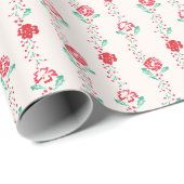 Handgeschilderd Floral Garland Holiday Wrapping Pa Cadeaupapier (Rol Hoek)