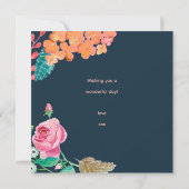 Handgeschilderd Flower Birthday wenskaart (Achterkant)