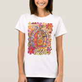 Handgeschilderd Folk Art Pumpkin T-shirt – Rustiek (Voorkant)