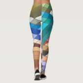Handgeschilderd geometrisch Abstract patroon Leggings (Achterkant)